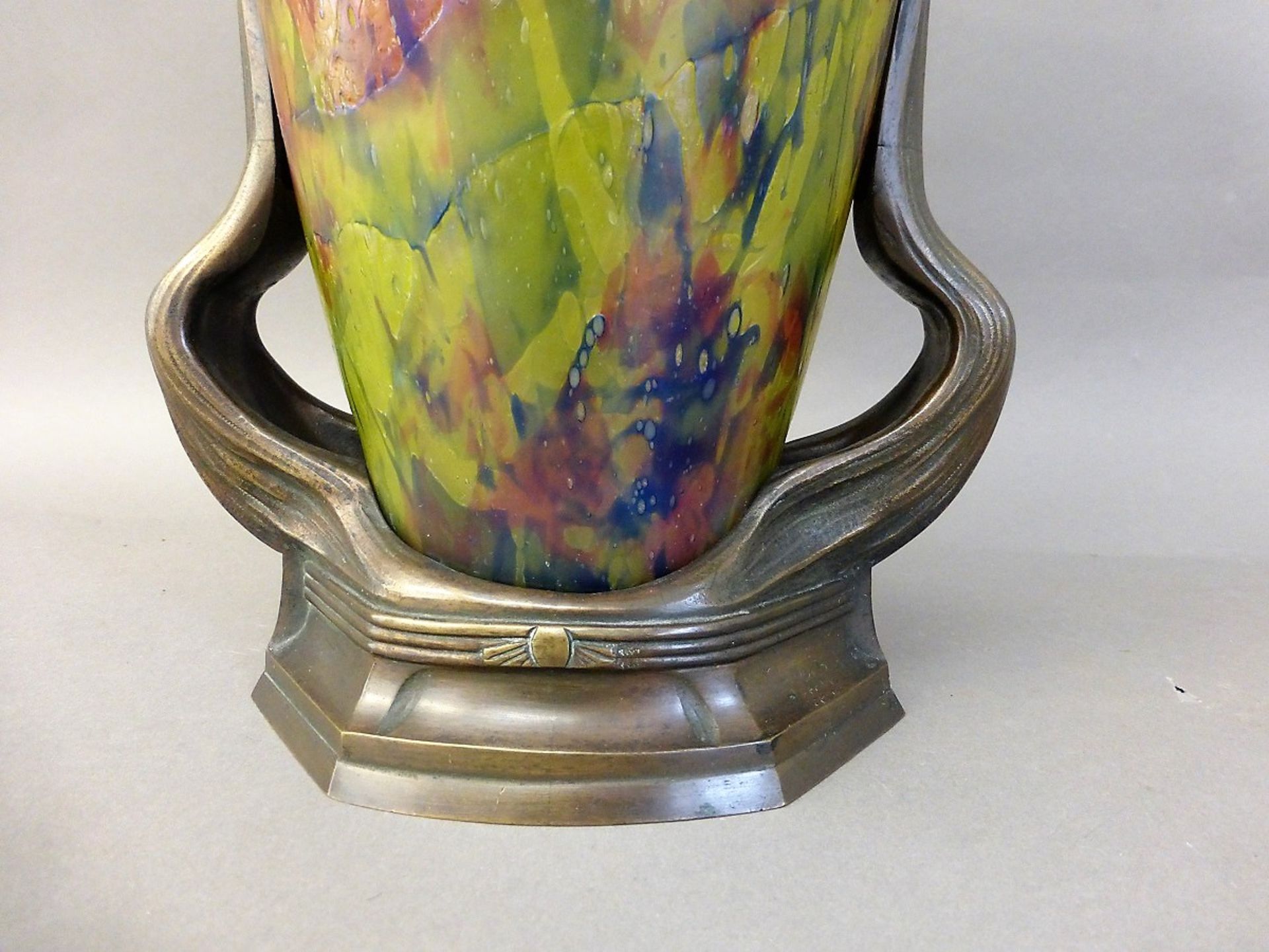 Museale Jugendstilvase, wohl Frankreich um 1900, außergewöhnlich große Vase mit - Image 3 of 4