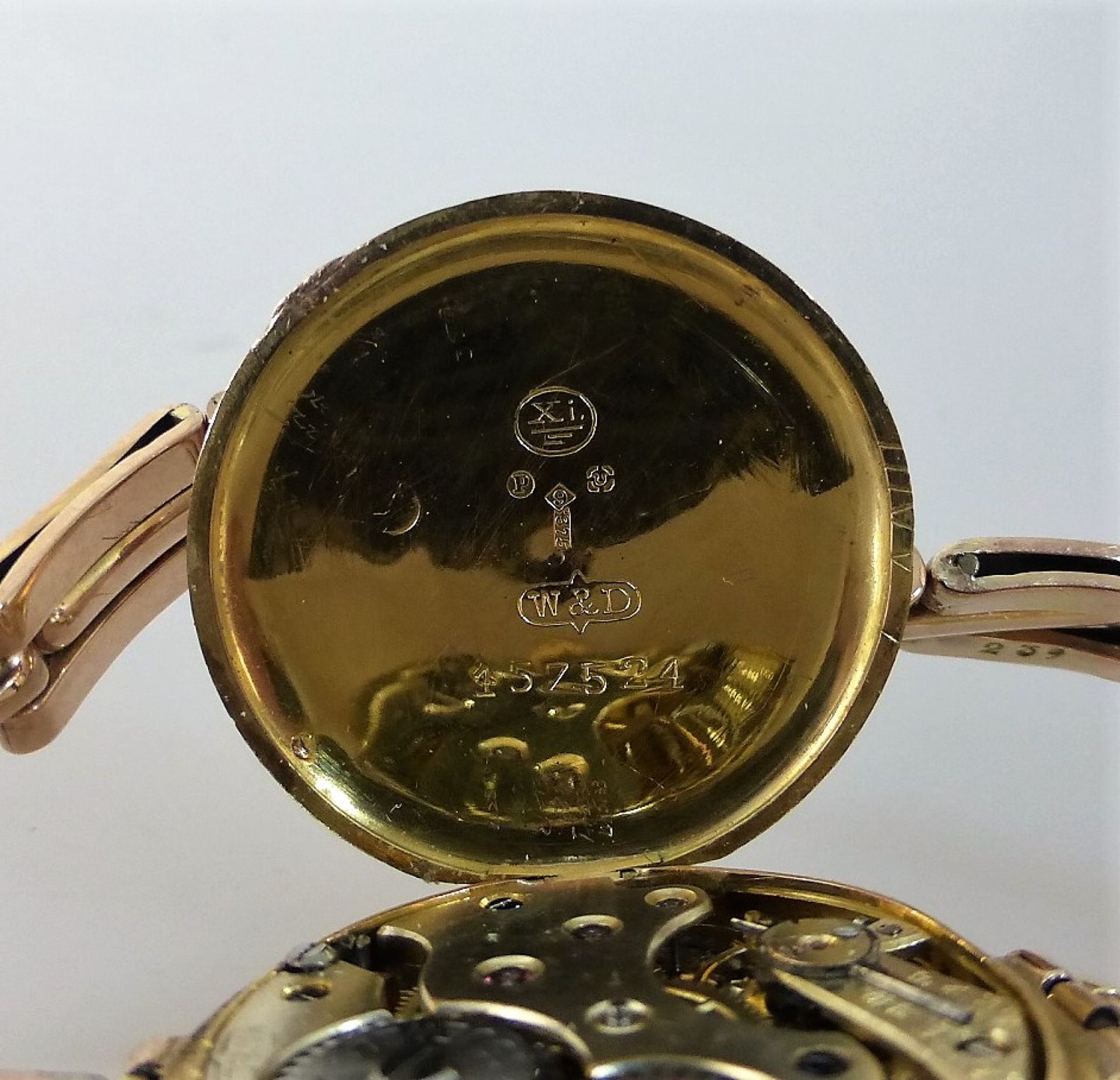 Frühe Damenarmbanduhr Rolex, Schweiz / England, Gehäuse 375 Rosegold, Gliederzugarmband - Bild 3 aus 3