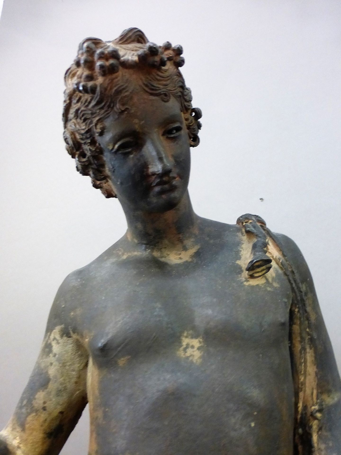 Große Skulptur um 1900, Italien, Messingbronze, patiniert, vollplastische Figur von Adonis - Bild 2 aus 3