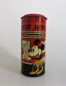 Spardose Mickey u. Minnie Mouse, um 1935, Happynak Series - Made in Great Britain, Blech,