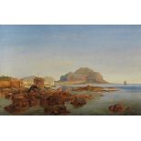 Louis Gurlitt 1812 Altona - 1897 Nauendorf Die Bucht von Palermo mit dem Monte Pellegrino. Um