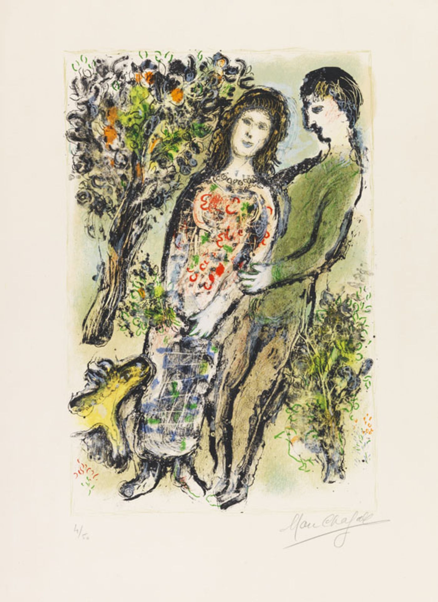 Marc Chagall 1887 Witebsk - 1985 Saint-Paul-de-Vence L'Oranger. 1975. Farblithografie. Sorlier
