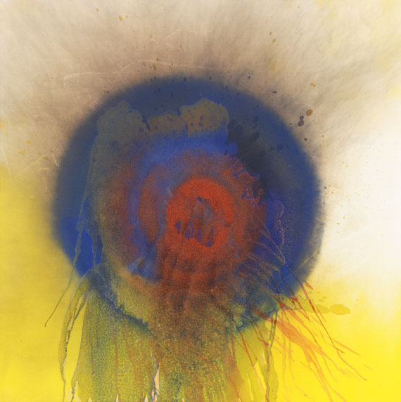 Otto Piene 1928 Bad Laasphe - 2014 Berlin Pome Granate. 1989. Öl, Feuer und Rauchspuren auf