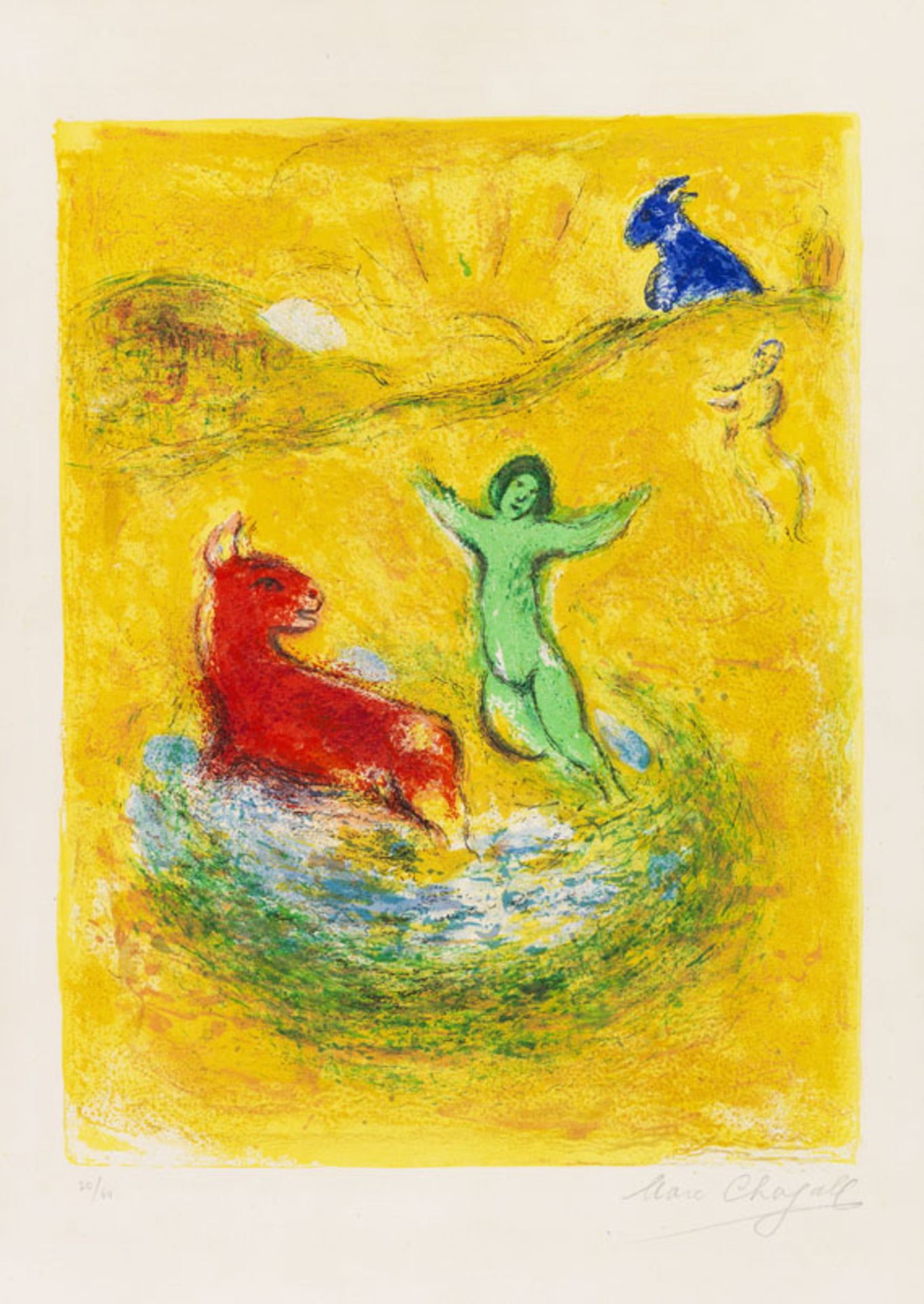 Marc Chagall 1887 Witebsk - 1985 Saint-Paul-de-Vence Le piège à loups. 1961. Farblithografie.