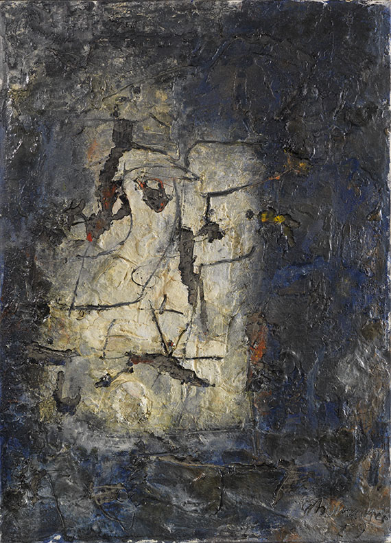 Emil Schumacher 1912 Hagen - 1999 San José/Ibiza G-24/1959. 1959. Öl und Sand auf Leinwand. Rechts