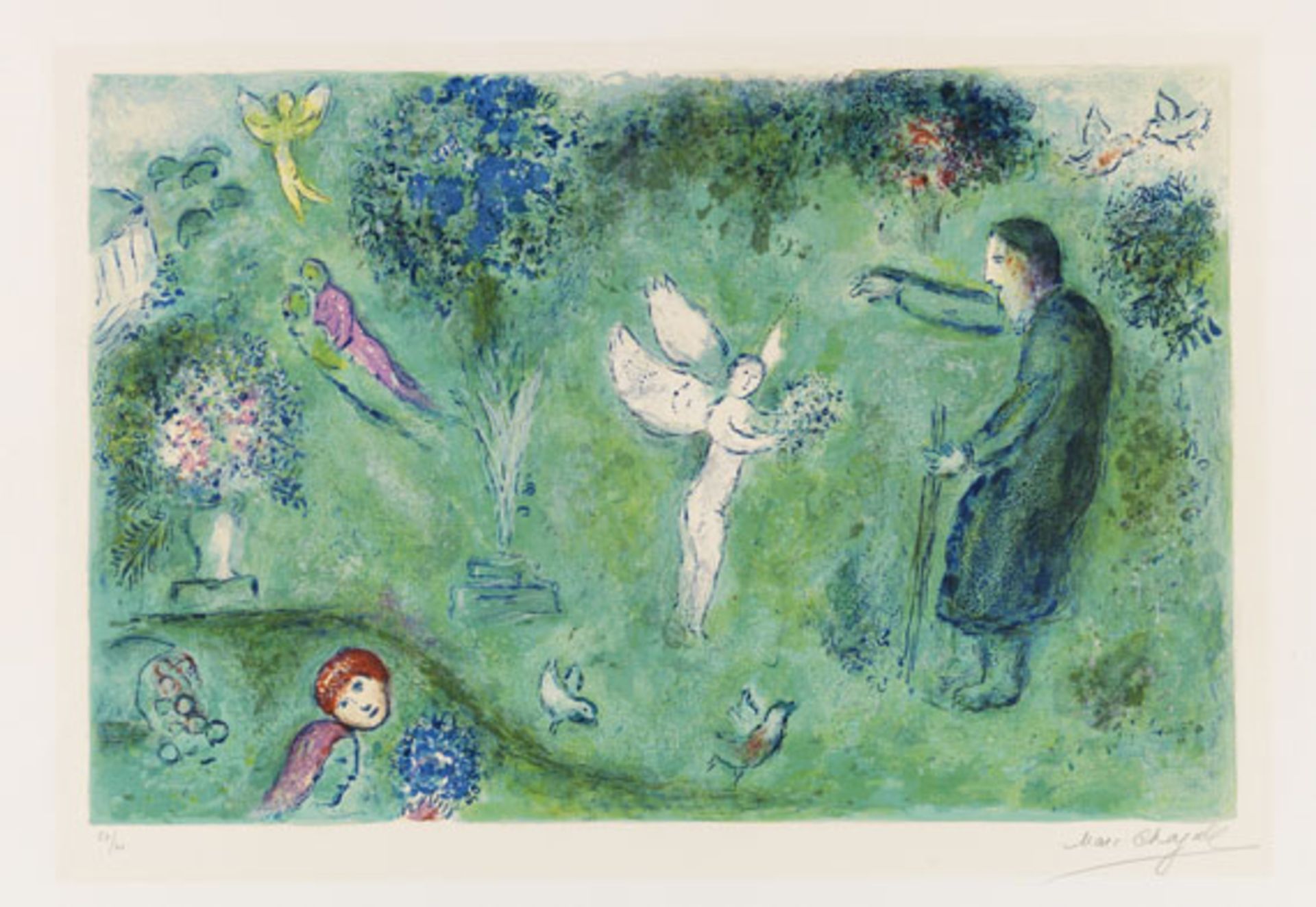 Marc Chagall 1887 Witebsk - 1985 Saint-Paul-de-Vence Le verger de Philétas. 1961. Farblithografie.