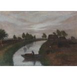 Otto Modersohn 1865 Soest - 1943 Fischerhude Sommerabend im Moor. 1938. Öl auf Leinwand. Rechts