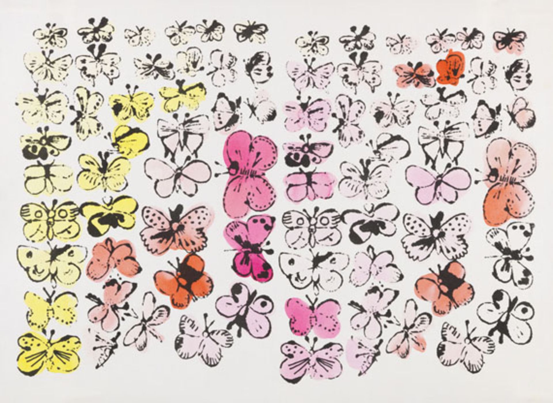 Andy Warhol 1928 Pittsburgh - 1987 New York Happy Butterflies / Large. Um 1956. Mit Aquarell