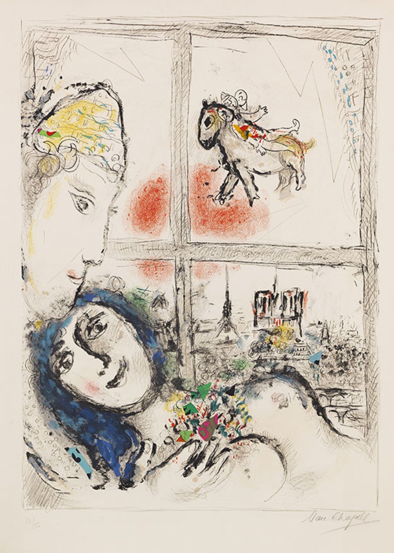Marc Chagall 1887 Witebsk - 1985 Saint-Paul-de-Vence Paris de la fenêtre. 1969/70.