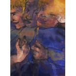 Emil Nolde 1867 Nolde/Nordschleswig - 1956 Seebüll/Schleswig-Holstein Drei Halbfiguren mit gelbem