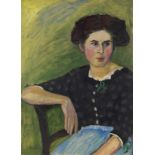 Gabriele Münter 1877 Berlin - 1962 Murnau Frauenporträt. 1911. Öl auf Malpappe. Links unten signiert