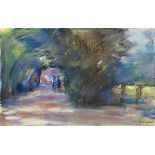 Max Liebermann 1847 Berlin - 1935 Berlin Allee mit zwei Reitern. Wohl 1911. Pastell. Rechts unten