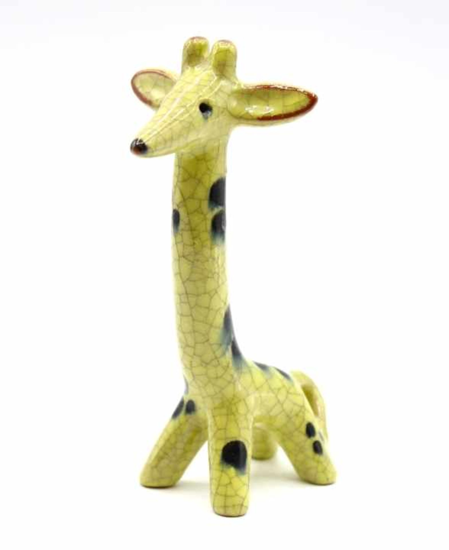 Figur - Entwurf Walter Bosse (1904 Wien - 1979 Iserlohn) "Giraffe", um 1960, Karlsruher Majolika,