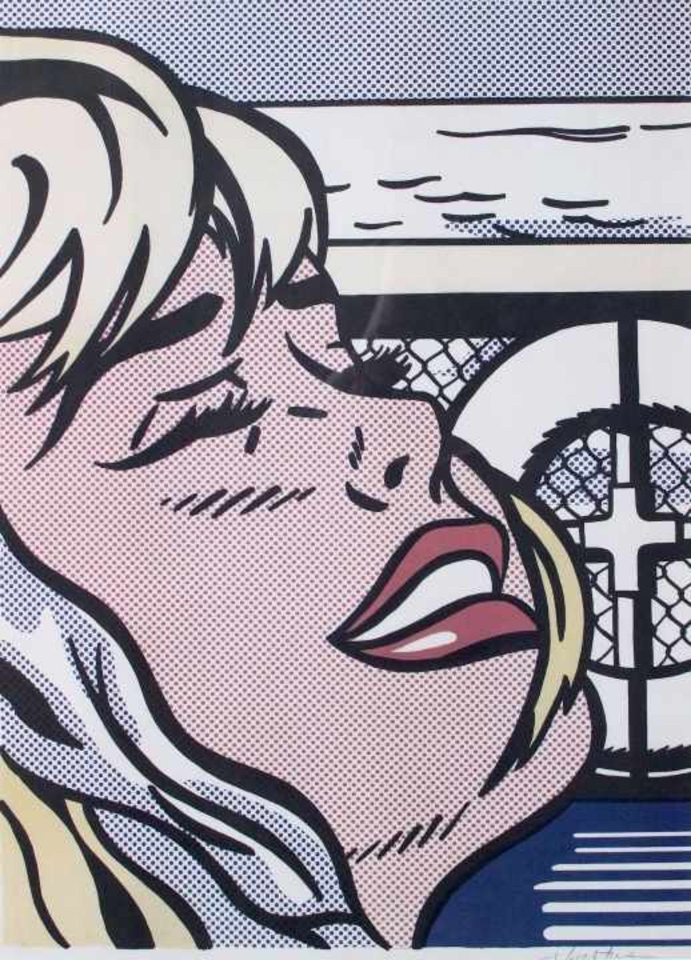 Farbgrafik - nach Roy Lichtenstein (1923-1997) "Shipboard Girl", Blattmaße ca. 69x51 cm, Farben