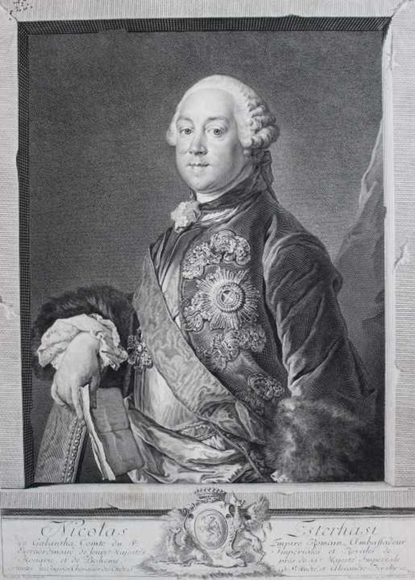 Kupferstich - Georg Friedrich SCHMIDT (1712-1775) "Nikolaus Fürst Esterhazy de Galantha", nach L.