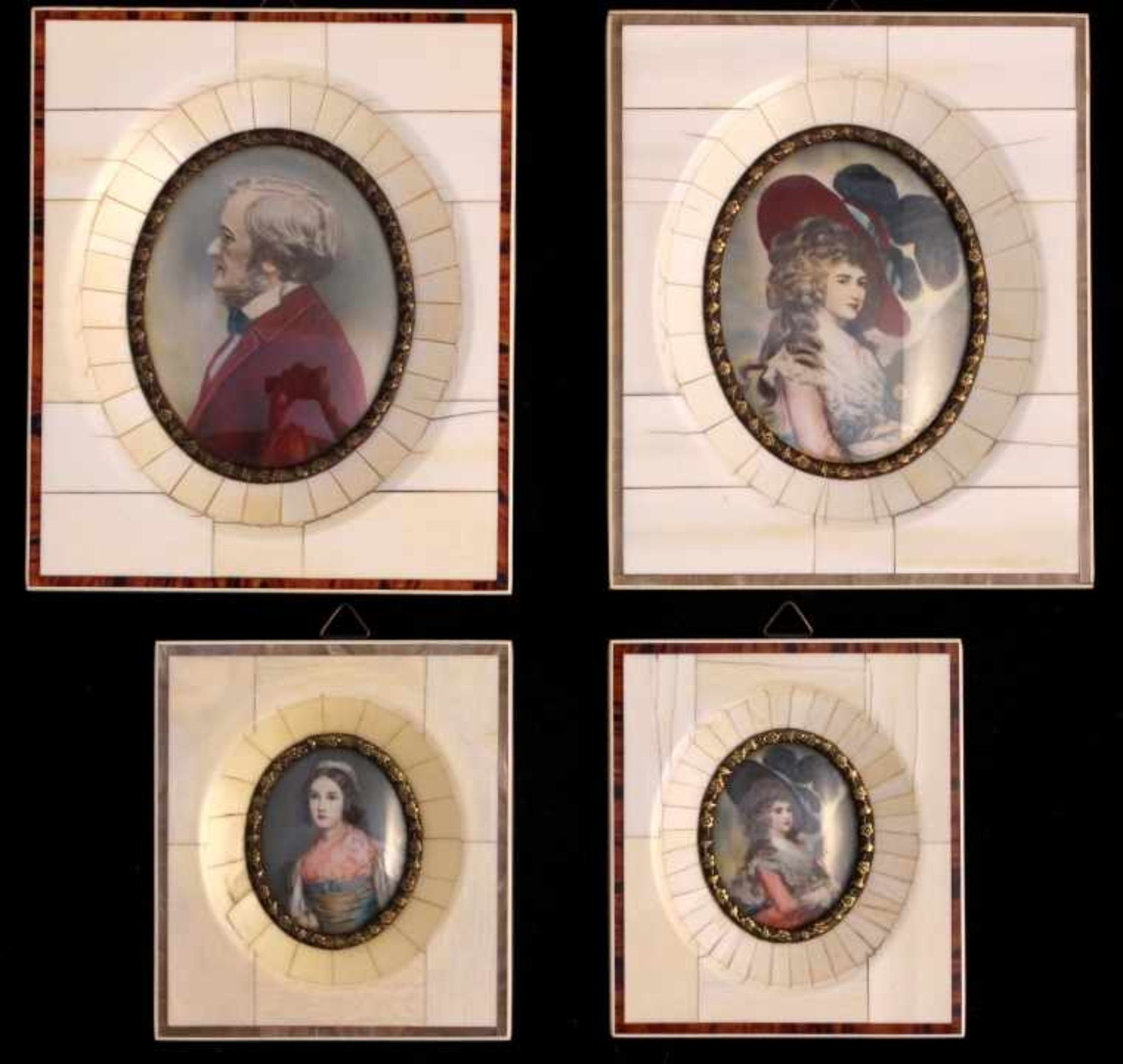 Lot Miniaturen - 20.Jahrhundert auf photografischer Grundlage, 1. Richard Wagner, 2. Helene