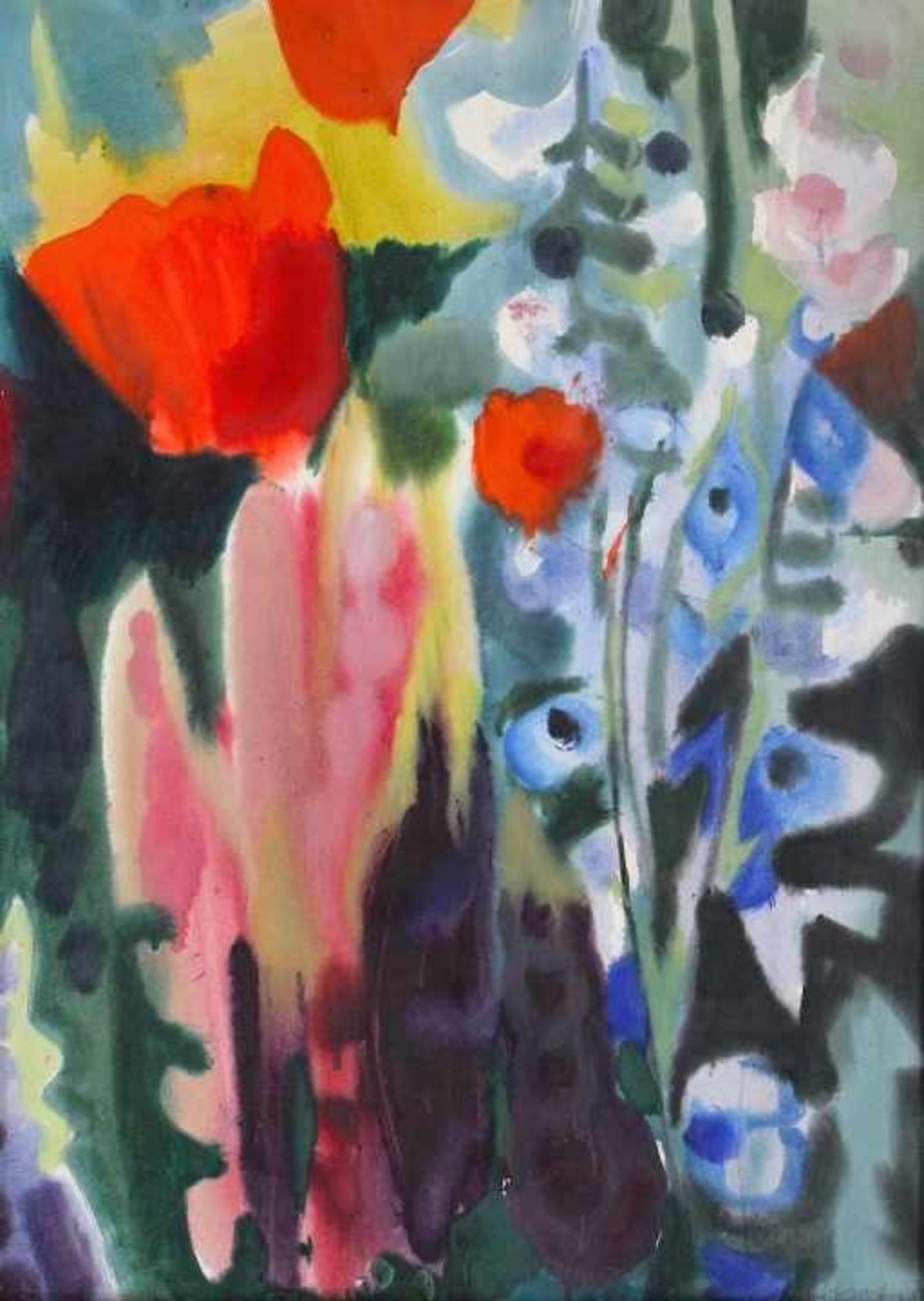 Aquarell - Willi Ulfig (1910 Breslau - 1983 Regensburg) "Blumenwiese", r.u. signiert, datiert (19)