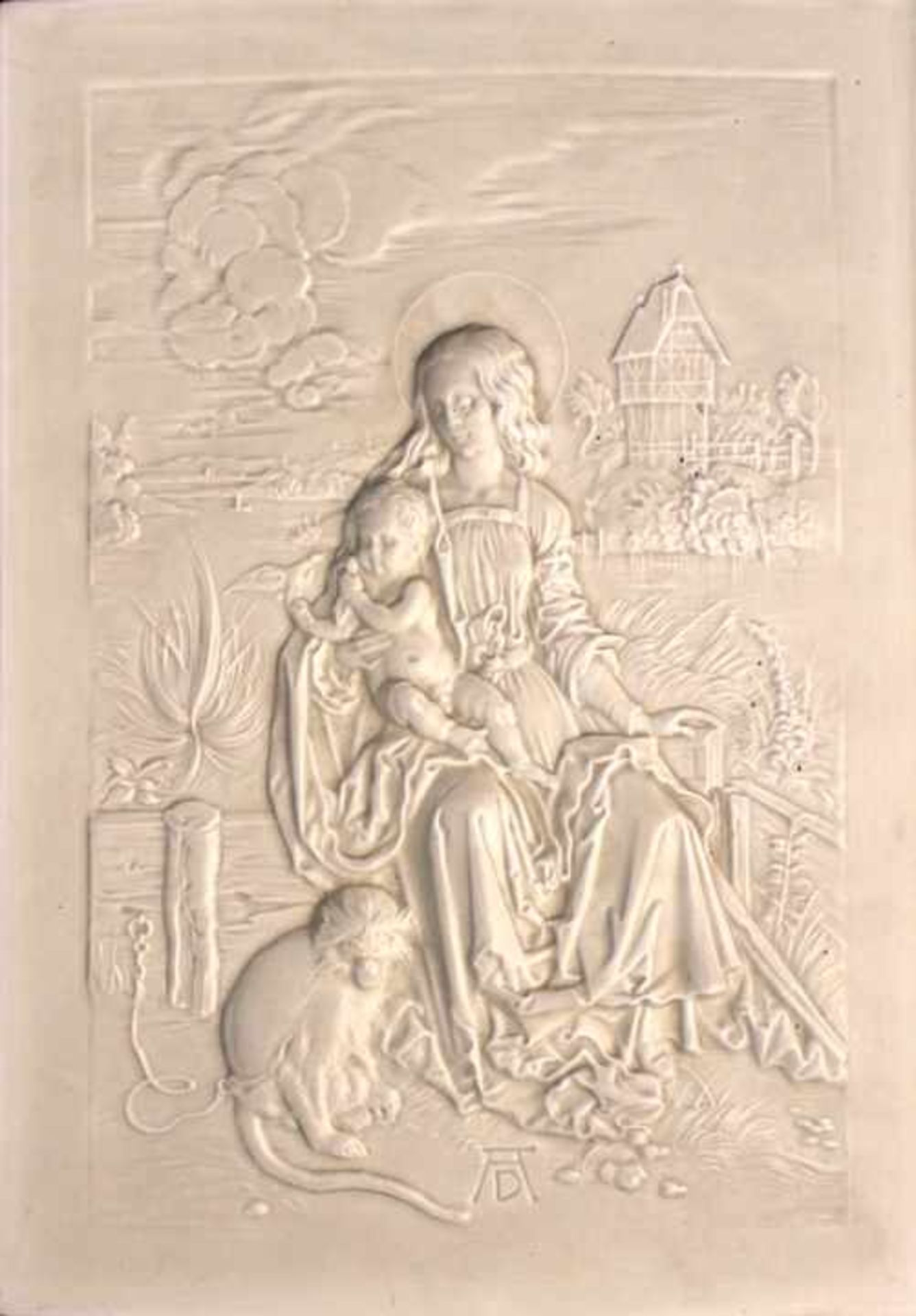 Relief - Entwurf Franz Lippert "Maria mit dem Affen - nach Albrecht Dürer", Marke Schirnding