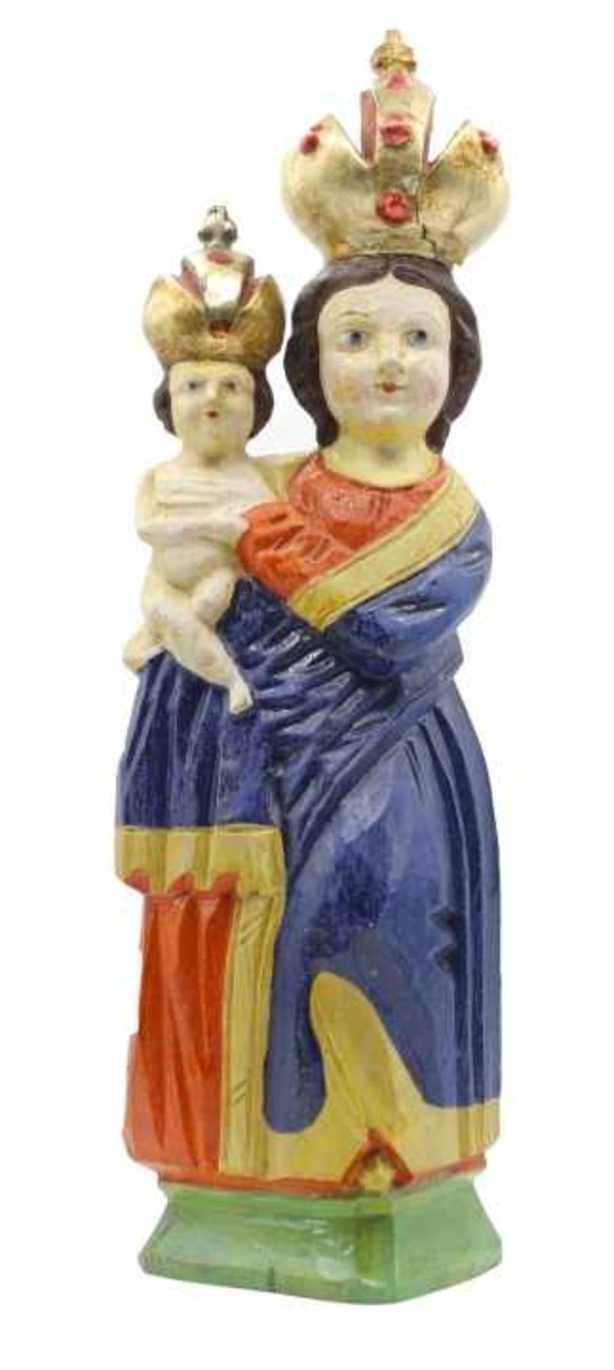 Figur - Böhmen 20.Jahrhundert "Madonna vom Heiligen Berg zu Pribram", sog. Holzscheitelmadonna, Holz