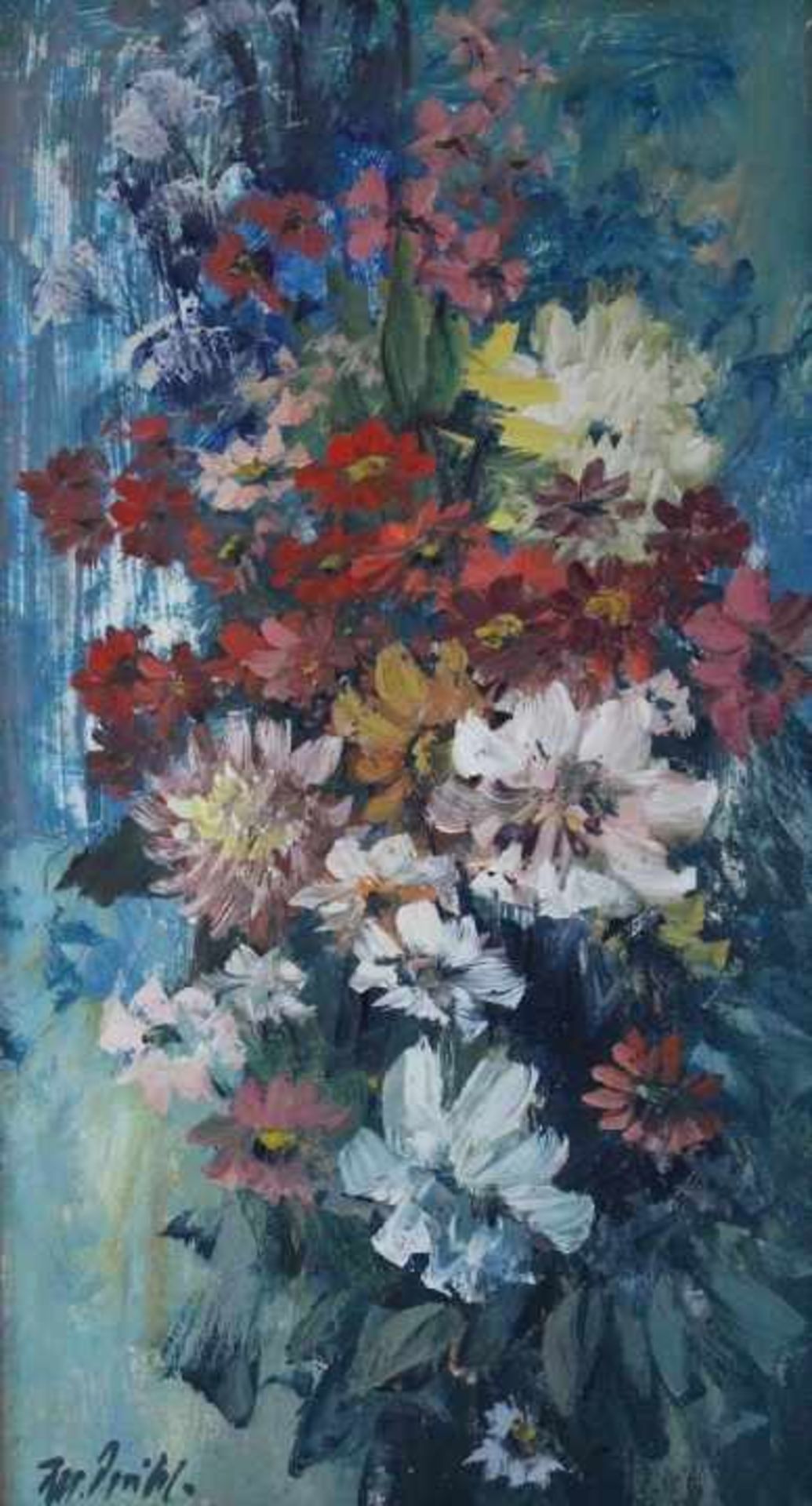 Gemälde - Rupert Preissl (1925 Eitlbrunn bei Regensburg - 2003) "Blumen", l.u. signiert, Öl auf