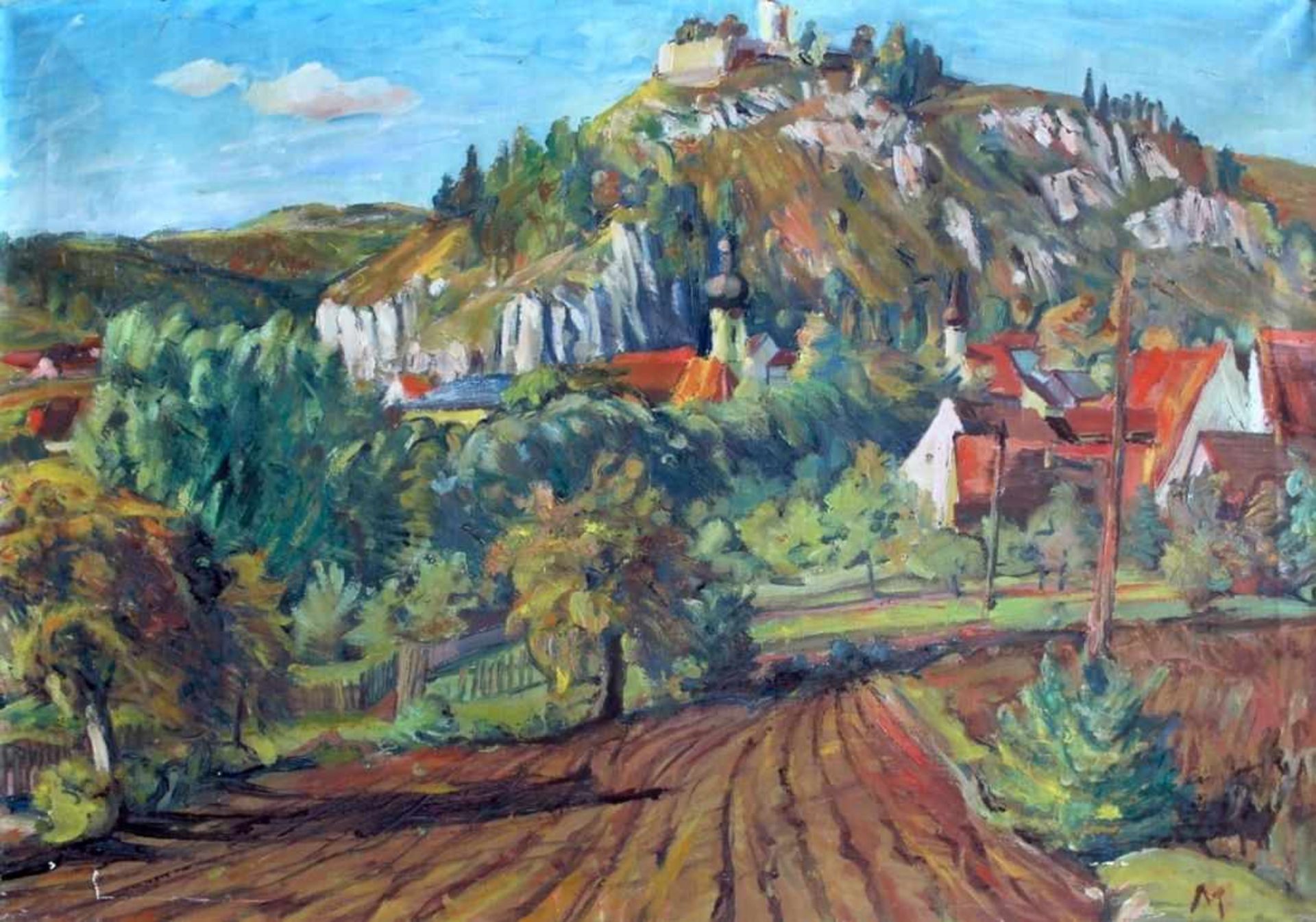 Gemälde- Josef Georg Miller (1905 Augsburg - 1983 Kallmünz) "Ansicht Kallmünz", r.u.