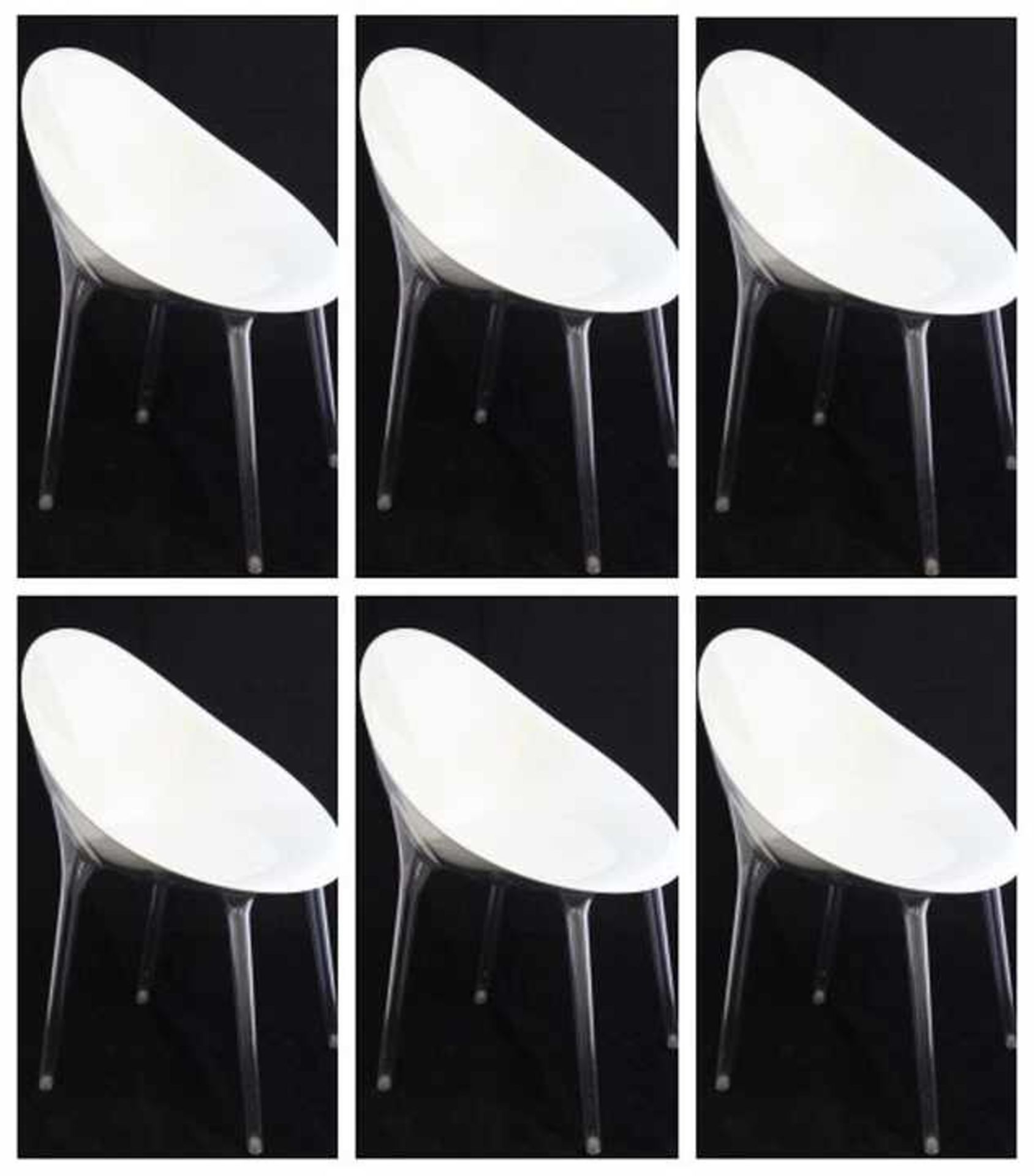 6 Schalensessel/-stühle - Marke Kartell Design by Philipp Stark, Eugeni Quitllet, Modell Mr.