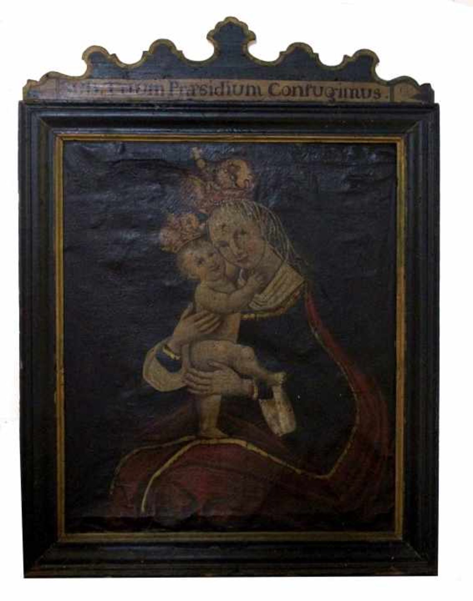 Gemälde - 18.Jahrhundert "Madonna mit Kind", Öl auf Leinwand, Maße Darstellung ca. 100x80 cm, starke