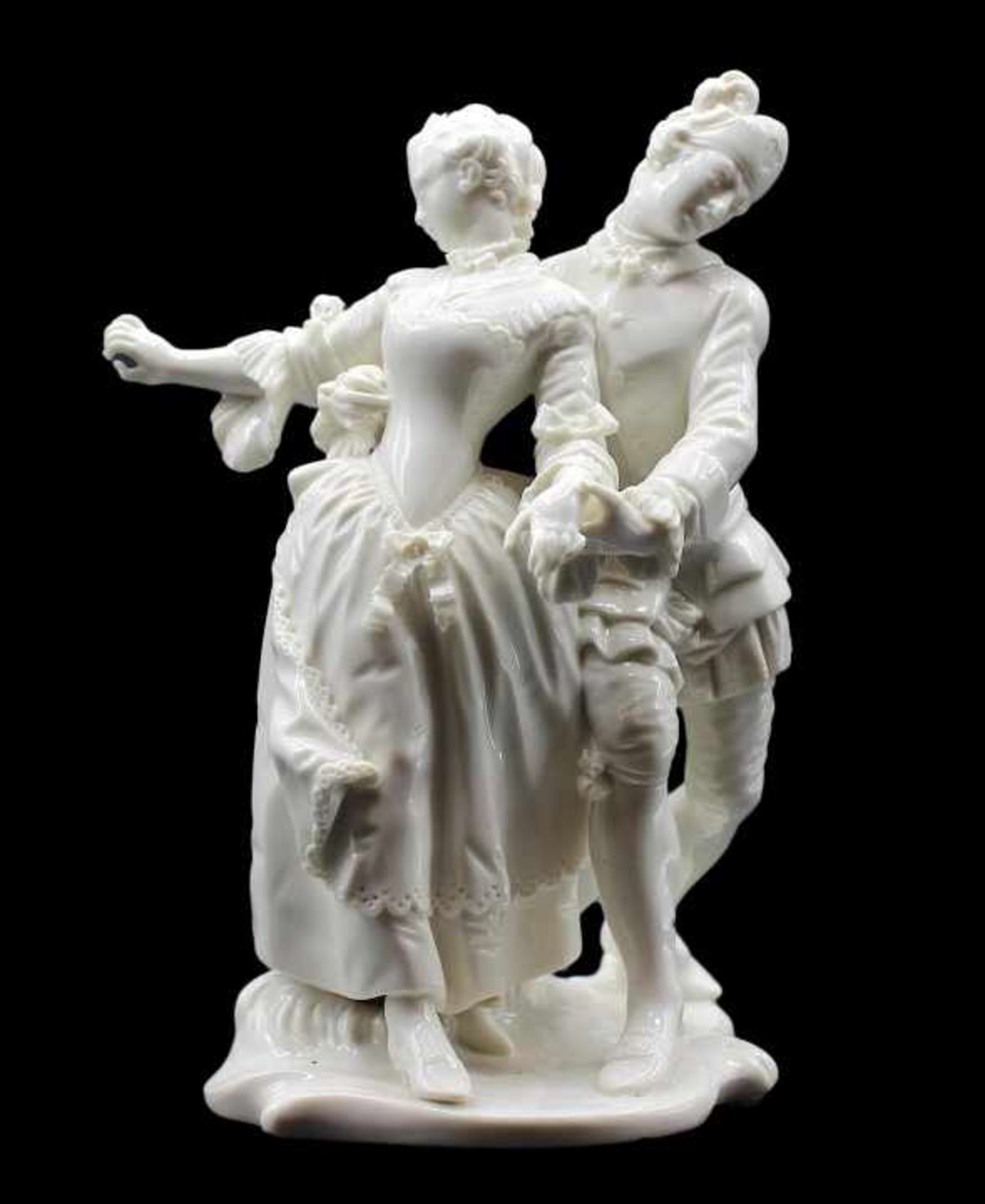 Figur - nach Entwurf Franz Antonio Bustelli (1723 Locarno -1763 Nymphenburg) "Tanzpaar", Marke