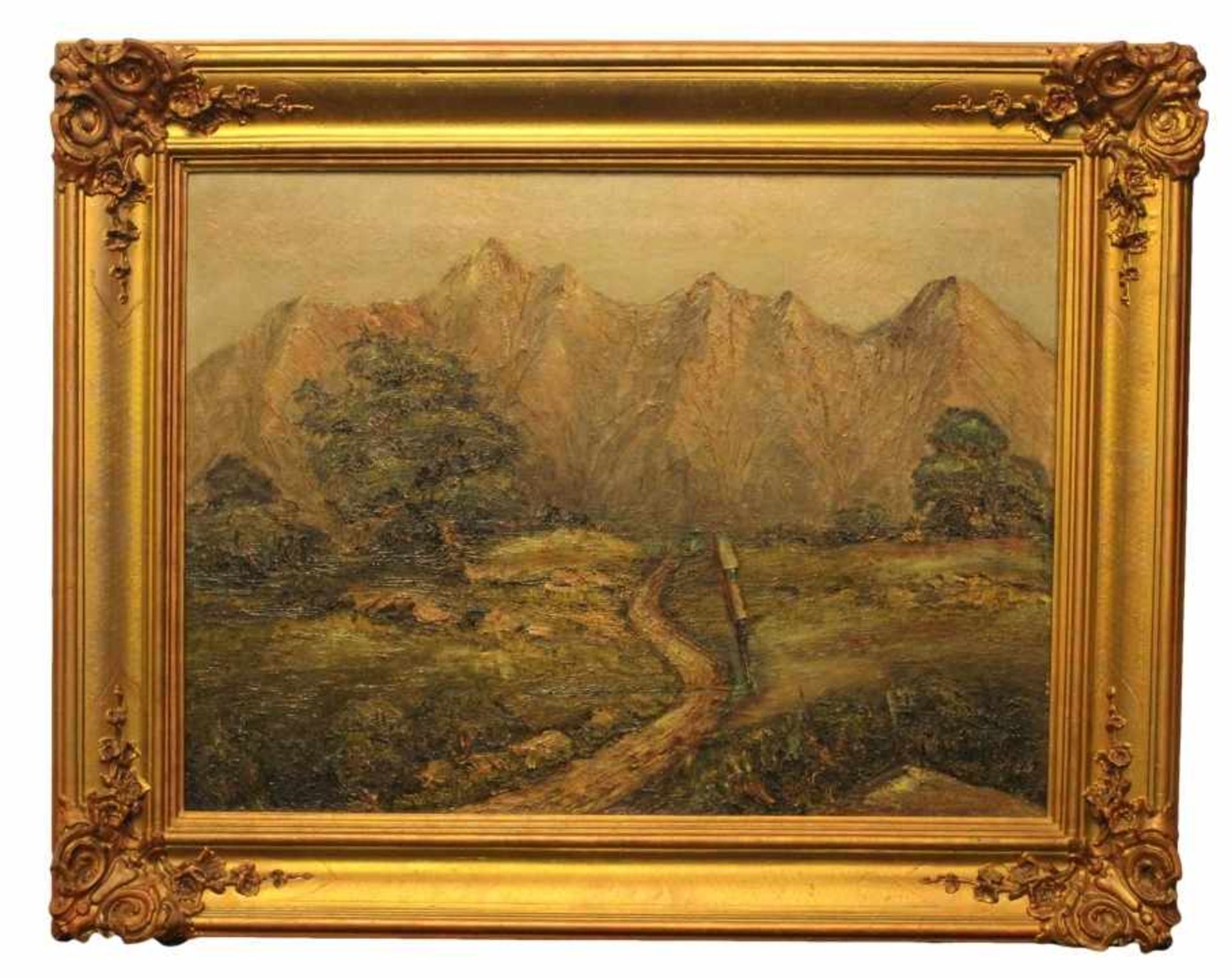 Gemälde - Kurt Wilhelm Pollmer (Waldheim 1901 - 1978 Grainau bei Garmisch-Partenkirchen) "Landschaft