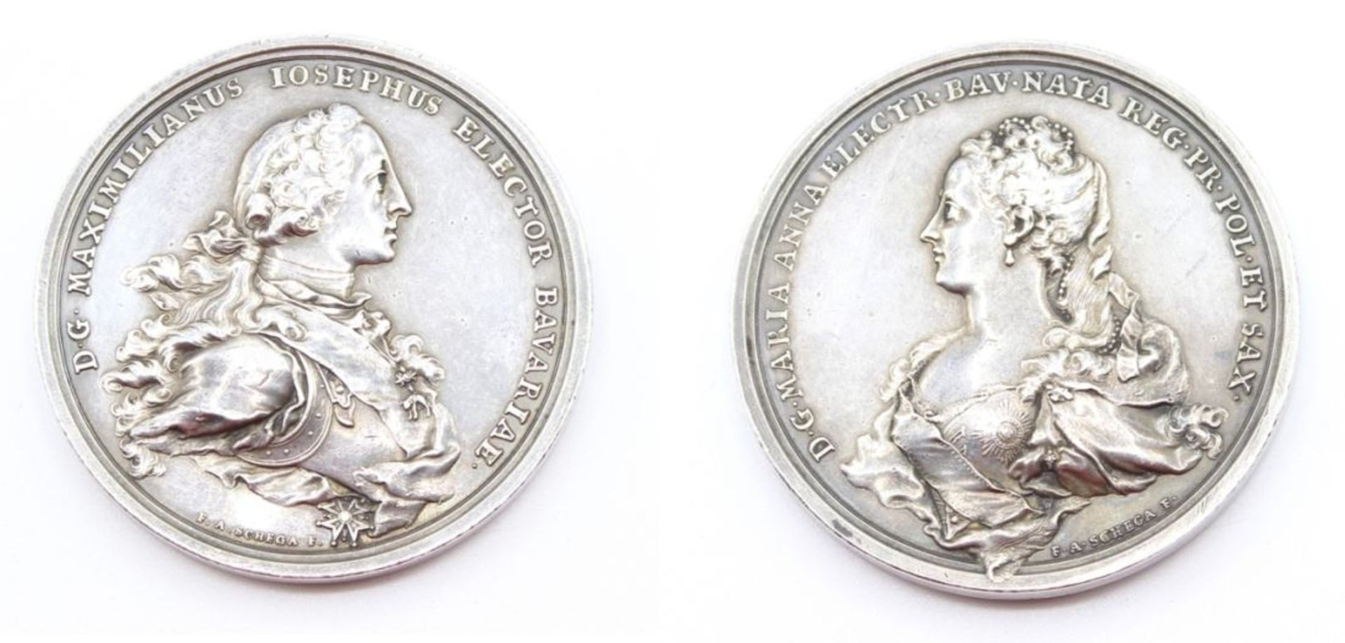 Silbermedaille ohne Jahr, August III. (1733-1763) Kurfürst von Sachsen Medaille, auf seine Tocher
