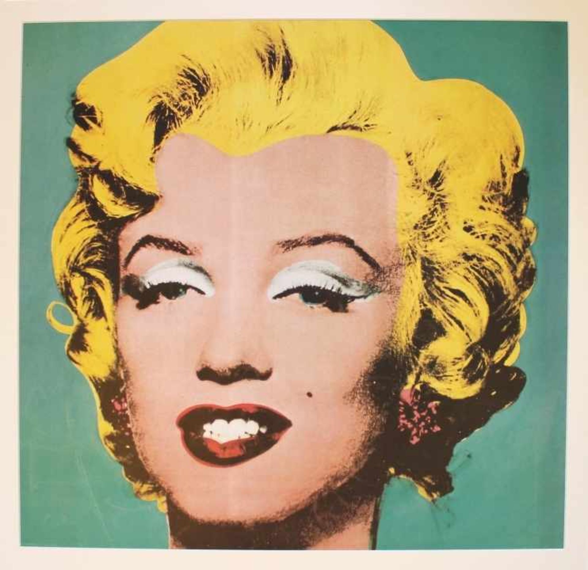 Farboffset - nach Andy Warhol (1928-1987) "Marilyn Monroe", Maße ca. 65,5x65,5 cm, Passepartout,