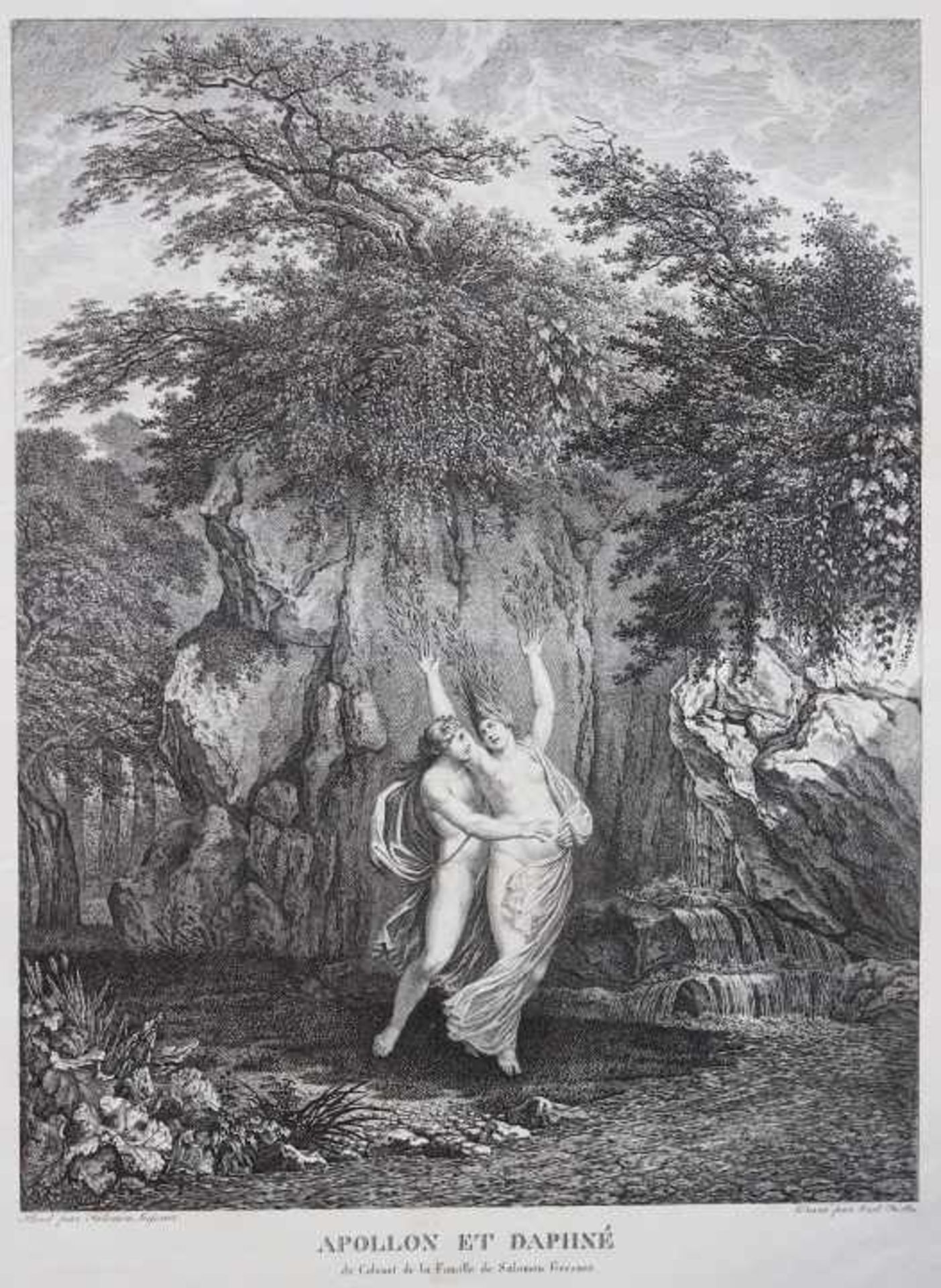 Radierung - Carl Wilhelm I KOLBE (1757 Berlin -1835 Dessau) "Apollon et Daphné", l.u. Peint par