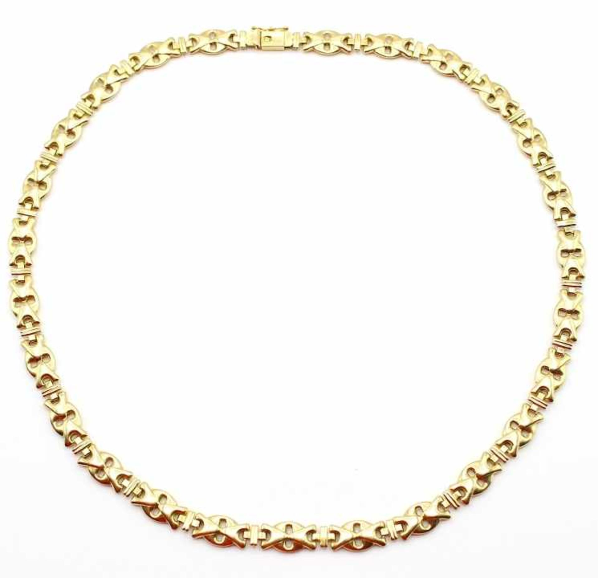 Goldene Halskette - Gold gest. 585 bewegliche Glieder, Steckverschluß mit Sicherheitsachter, Länge