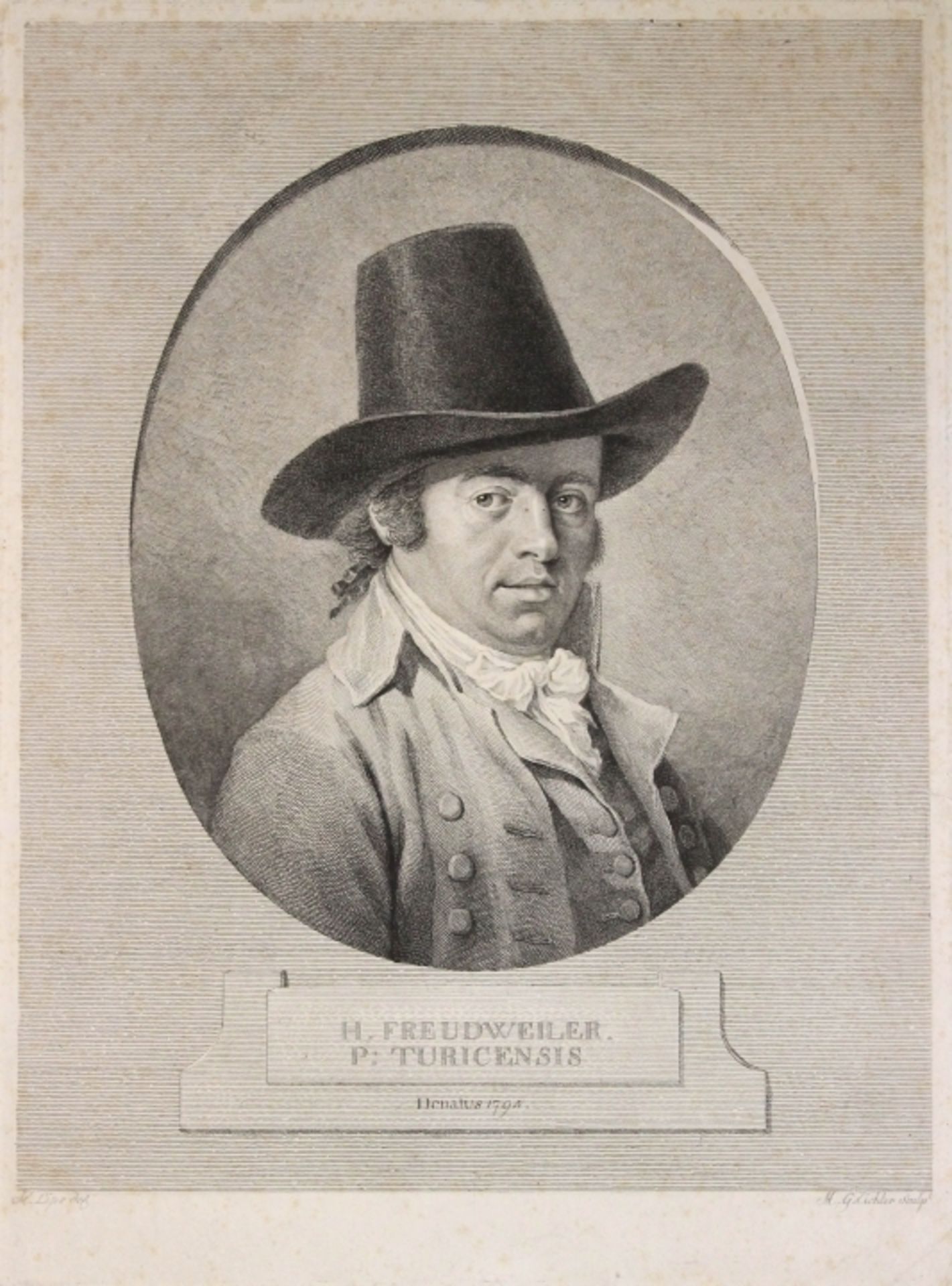 Matthias Gottfried EICHLER (1748 Erlangen -1821 Augsburg) "Bildnis des Malers Heinrich Freudweiler