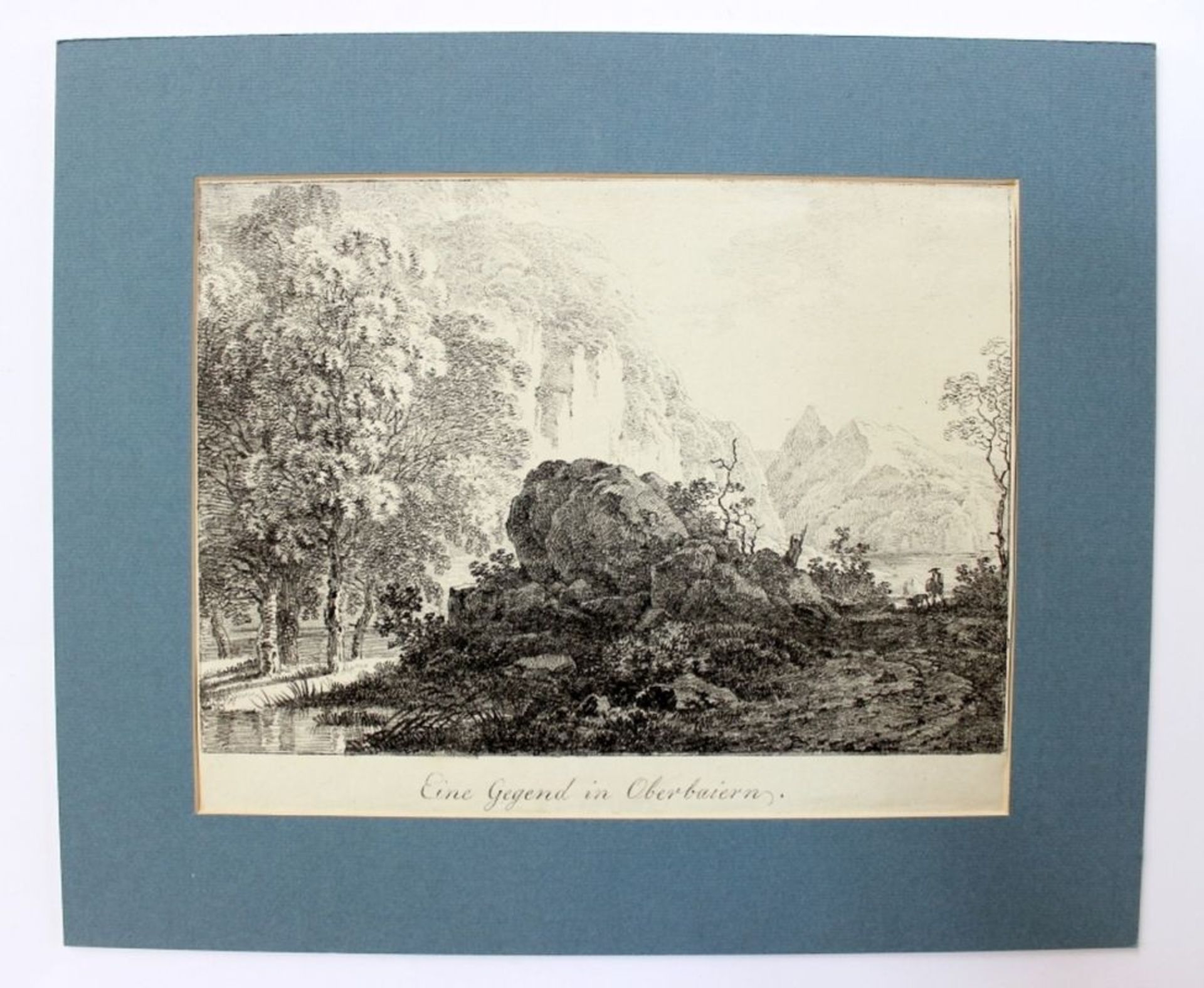 Lithographie - Max Joseph WAGENBAUER (1775 Öxing -1829 München) "Eine Gegend in Oberbaiern", um