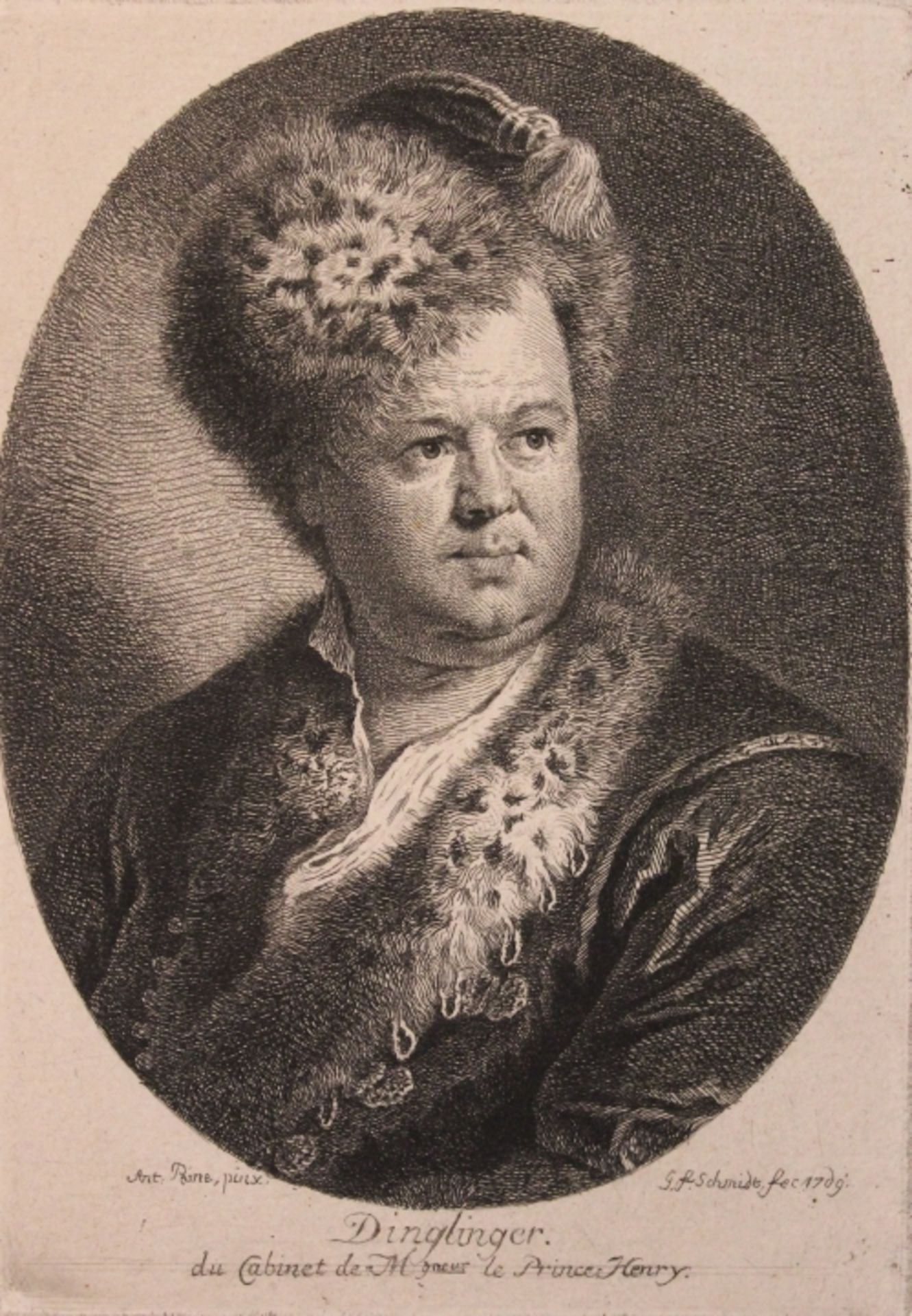 Radierung - Georg Friedrich SCHMIDT (1712 Schönerlinde - 1775 Berlin) "Portrait des Melchior