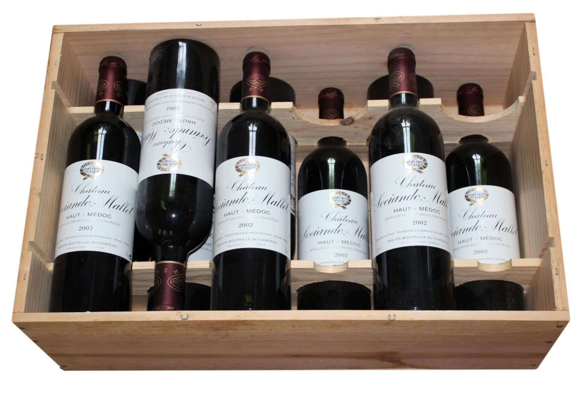 Wein (im Keller gelagert) 10 Flaschen - Chateau Sociando - Mallet, Haut-Medoc 2002