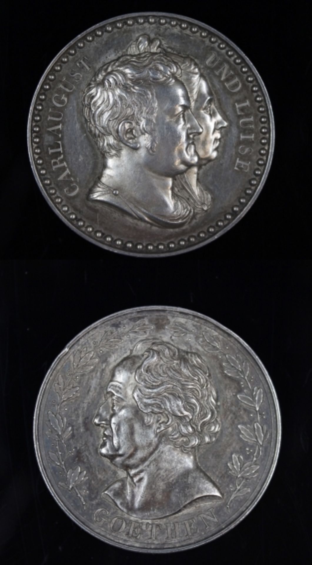 Medaille 1825 Großherzog Karl August von Sachsen-Weimar und Herzogin Luise, im antiken Gewand,