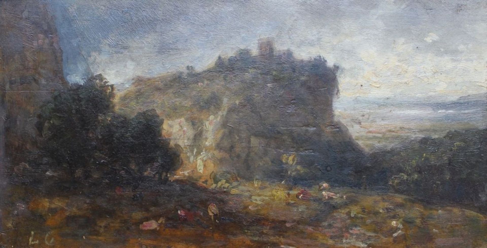 Gemälde - Ludwig GEBHARDT attr. (1830 München 1908) "wohl Landschaft bei Berchtesgaden, im