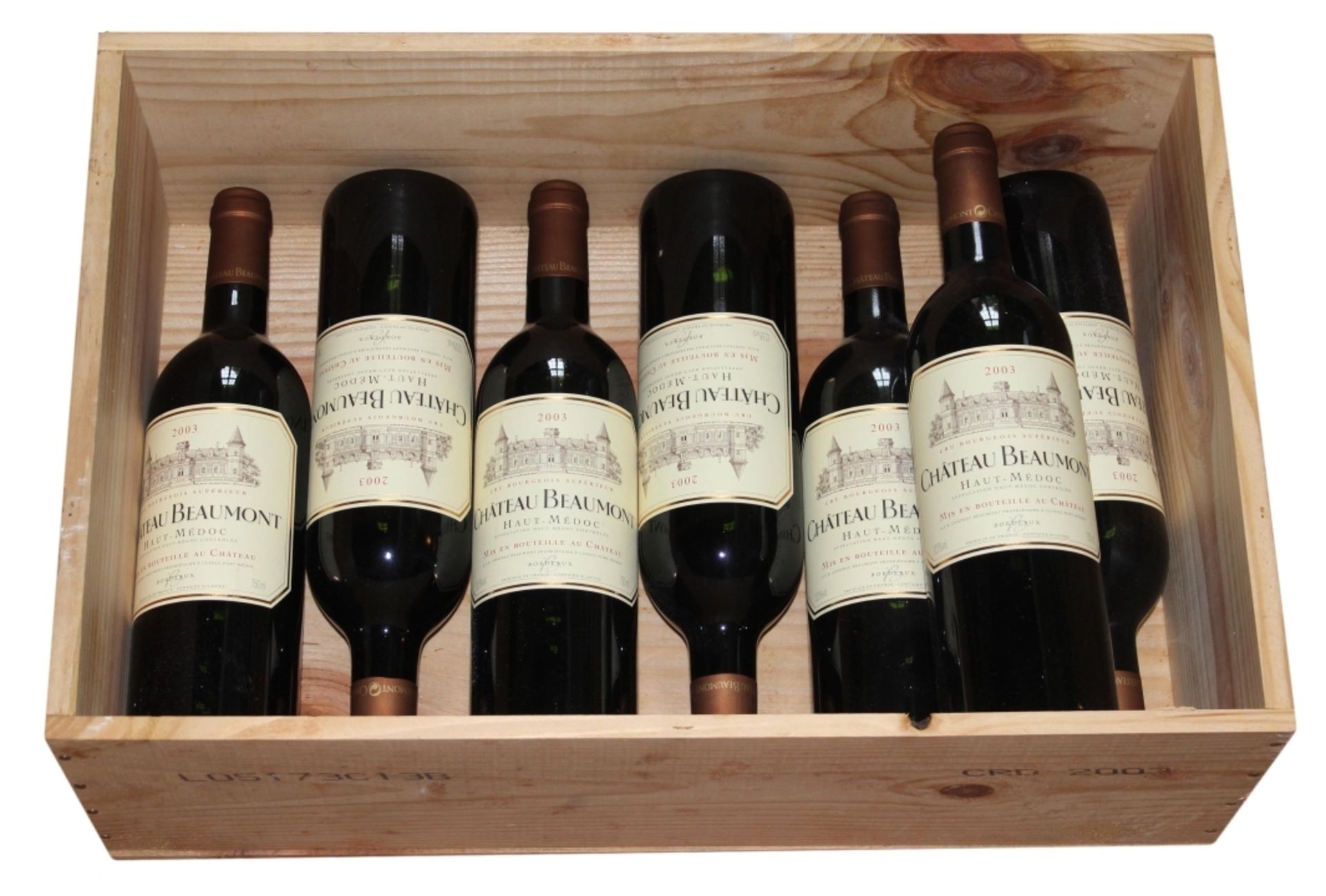 Wein (im Keller gelagert) 7 Flaschen - Chateau Beaumont Haut-Médoc 2003 Cru Bourgeois