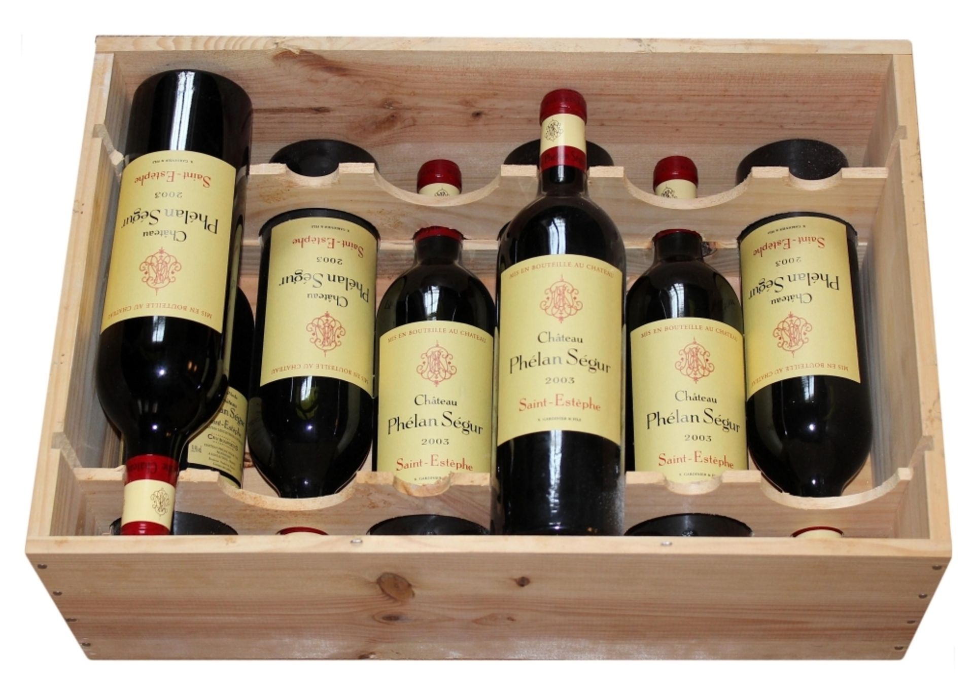 Wein (im Keller gelagert) 8 Flaschen - Chateau Phélan Ségur 2003 Saint-Estéphe X.Gardinier & Fils,