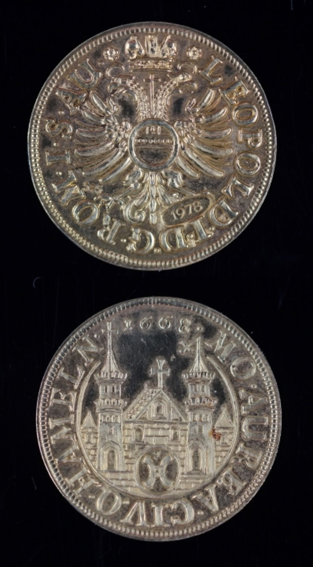Goldmünze - Doppeldukat Hameln 1668 Leopold I, Rom, 3,4 Gramm, 585/1000, d.= 24,14 mm, Nachprägung