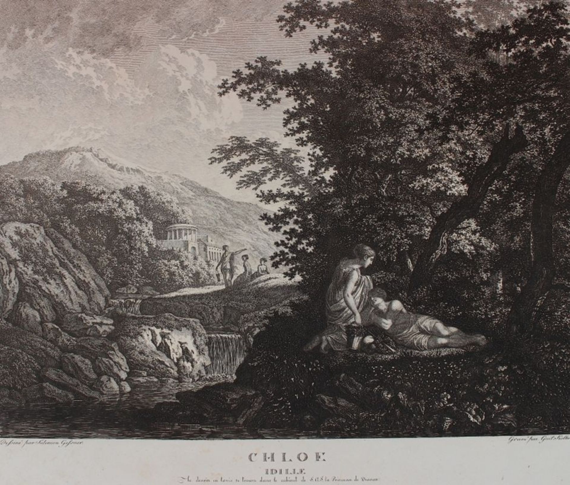 Radierung - Carl Wilhelm I KOLBE (1757 Berlin - 1835 Dessau) "Chloé - Idille", nach Salomon Gessner,