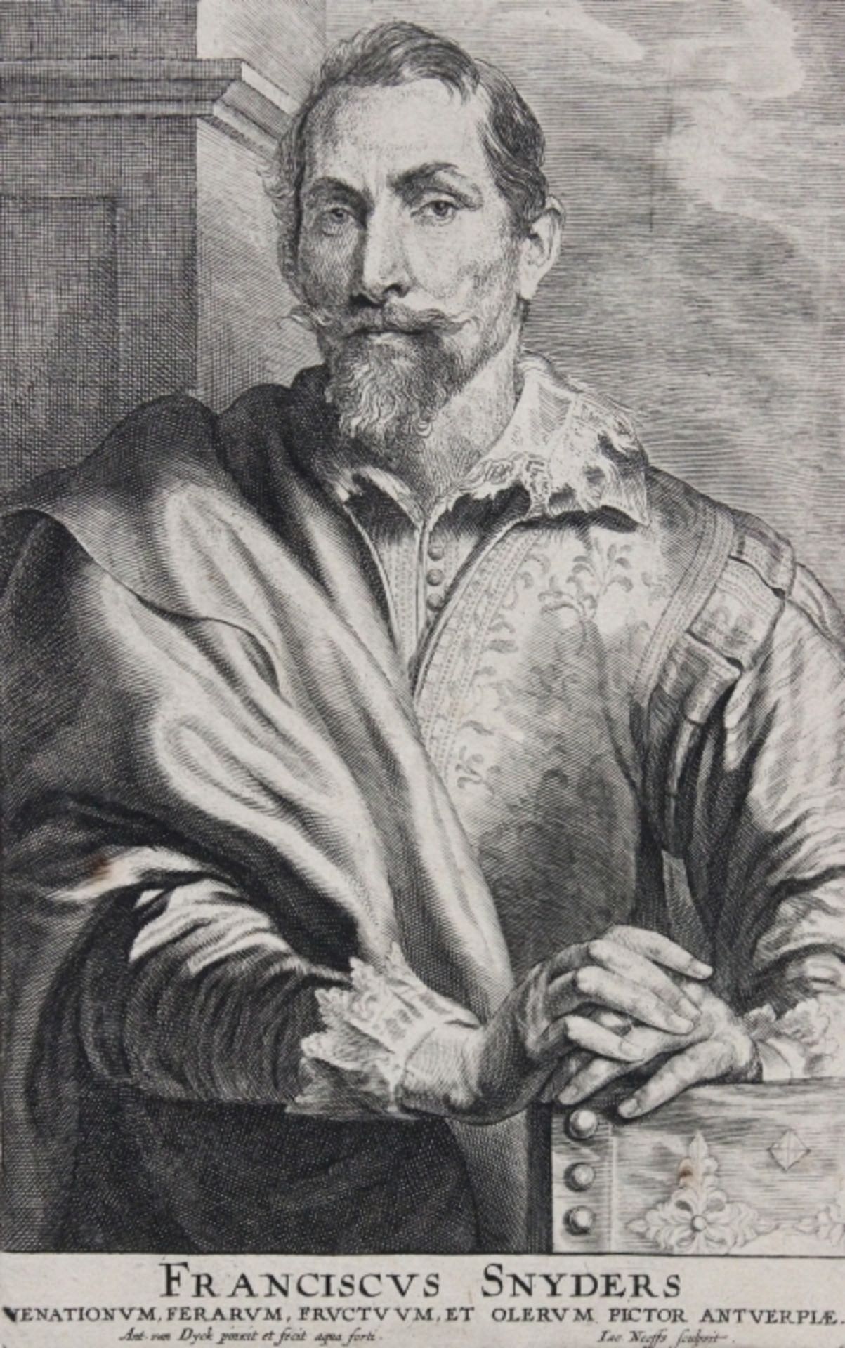 Radierung - Jacobus NEEFS (flämisch 1610-1660) "Bildnis des Künstlers Frans Snyder", l.u. Ant. van