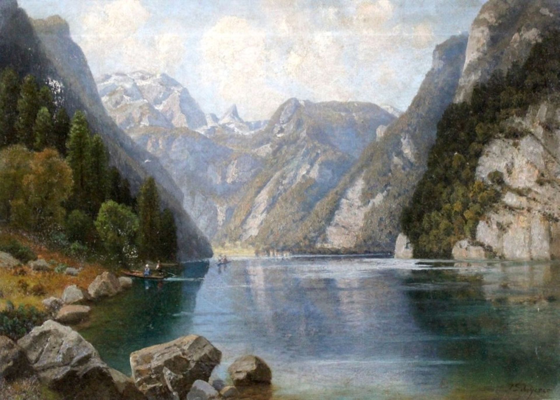 Gemälde - Josef SCHOYERER (1844 Beching -1923 München) "Königssee bei Berchtesgaden", r.u.