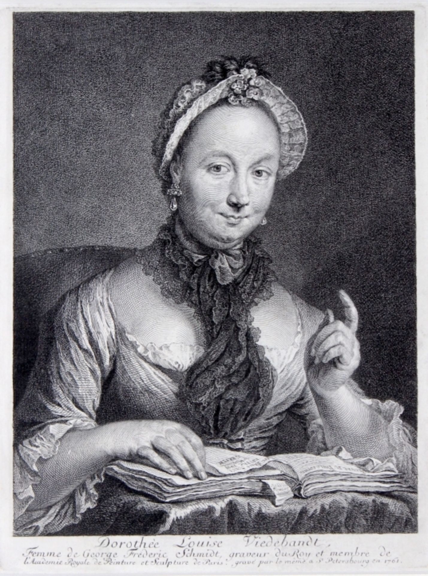 Radierung - Georg Friedrich SCHMIDT (1712 Schönerlinde - 1775 Berlin) "Bildnis Dorothée Louise