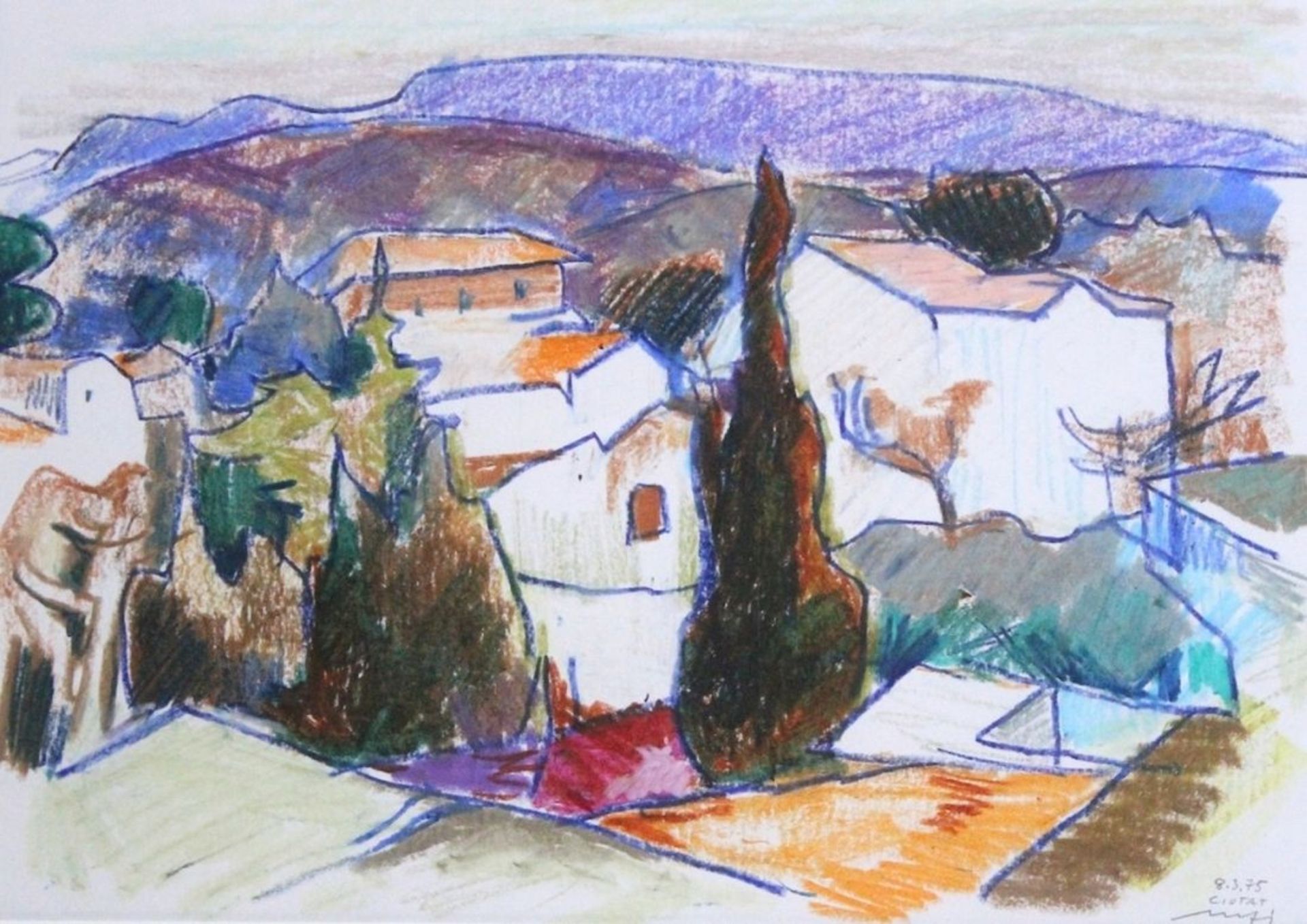 Zeichnung - Willi Ulfig (1910 Breslau - 1983 Regensburg) "Landschaft", r.u. signiert, datiert (19)