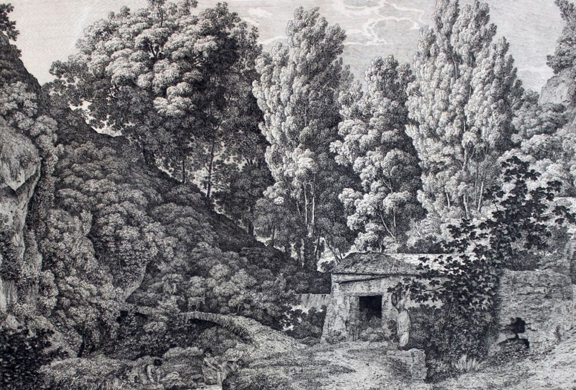 Radierung - Jacob Wilhelm MECHAU (1745 Leipzig - 1808 Dresden) "A Civita Castellana", l.u. J. Mechau