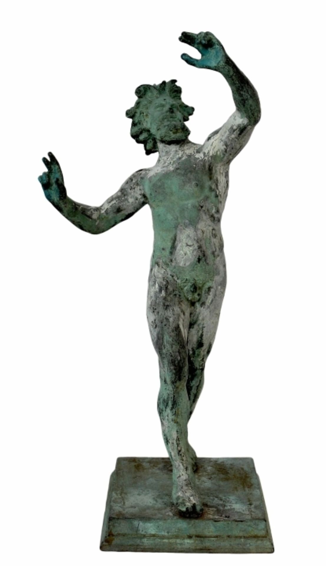 Große Skulptur nach antikem Vorbild "Tanzender Faun - Fundstück Pompeji (Neapel 1.Jh.v. Chr.)",