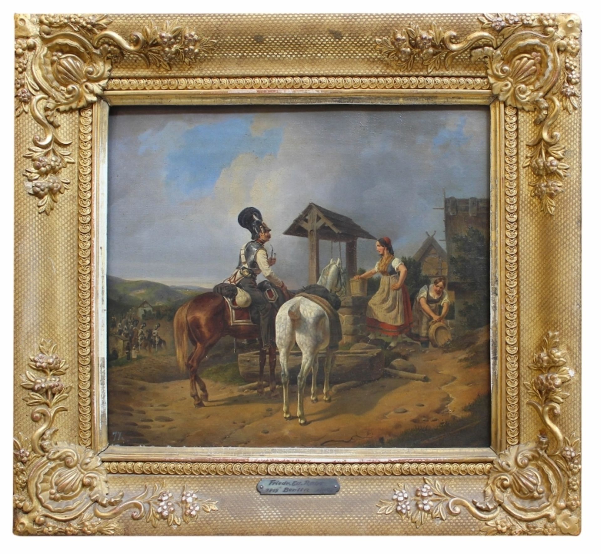 Gemälde - Edmund Friedrich RABE (1815 Berlin 1902) "Königl. Preussische Cuirassiere in Begegnung mit